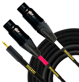 Gold 3.5mm TRS to Dual XLR Female Connectors